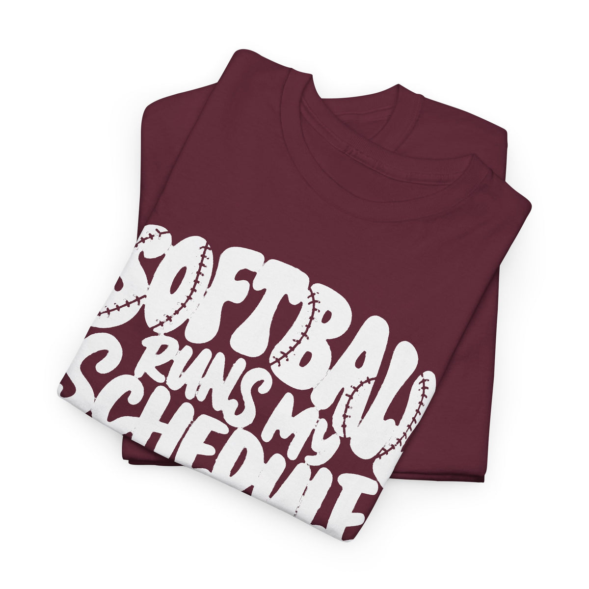 Softball Runs My Schedule T-Shirt — Women's & Girls Softball Mom/Dad Tee
