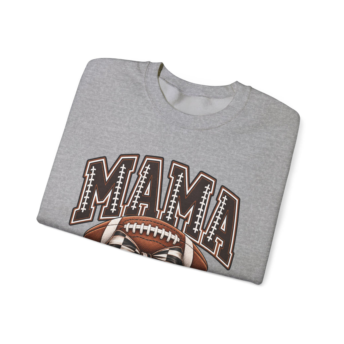 Mama Football Crewneck Sweatshirt — Vintage Gridiron Mom Graphic