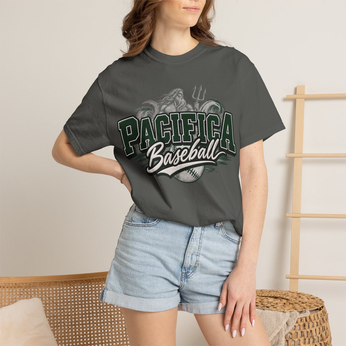 Pacifica Baseball T‑Shirt – Retro Trident Sports Tee