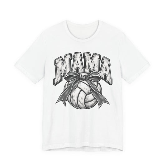 Volleyball Mama Tee — Mom Volleyball Shirt with Ribboned Ball Graphic