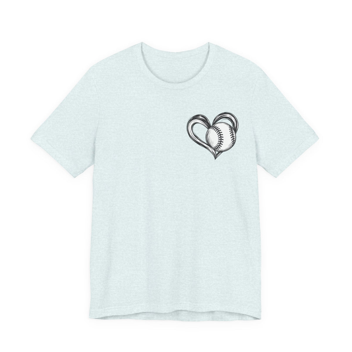 I Love Me Some Baseball T‑Shirt — Heart Baseball Graphic Tee