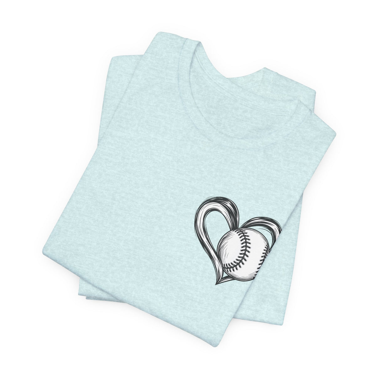 I Love Me Some Baseball T‑Shirt — Heart Baseball Graphic Tee