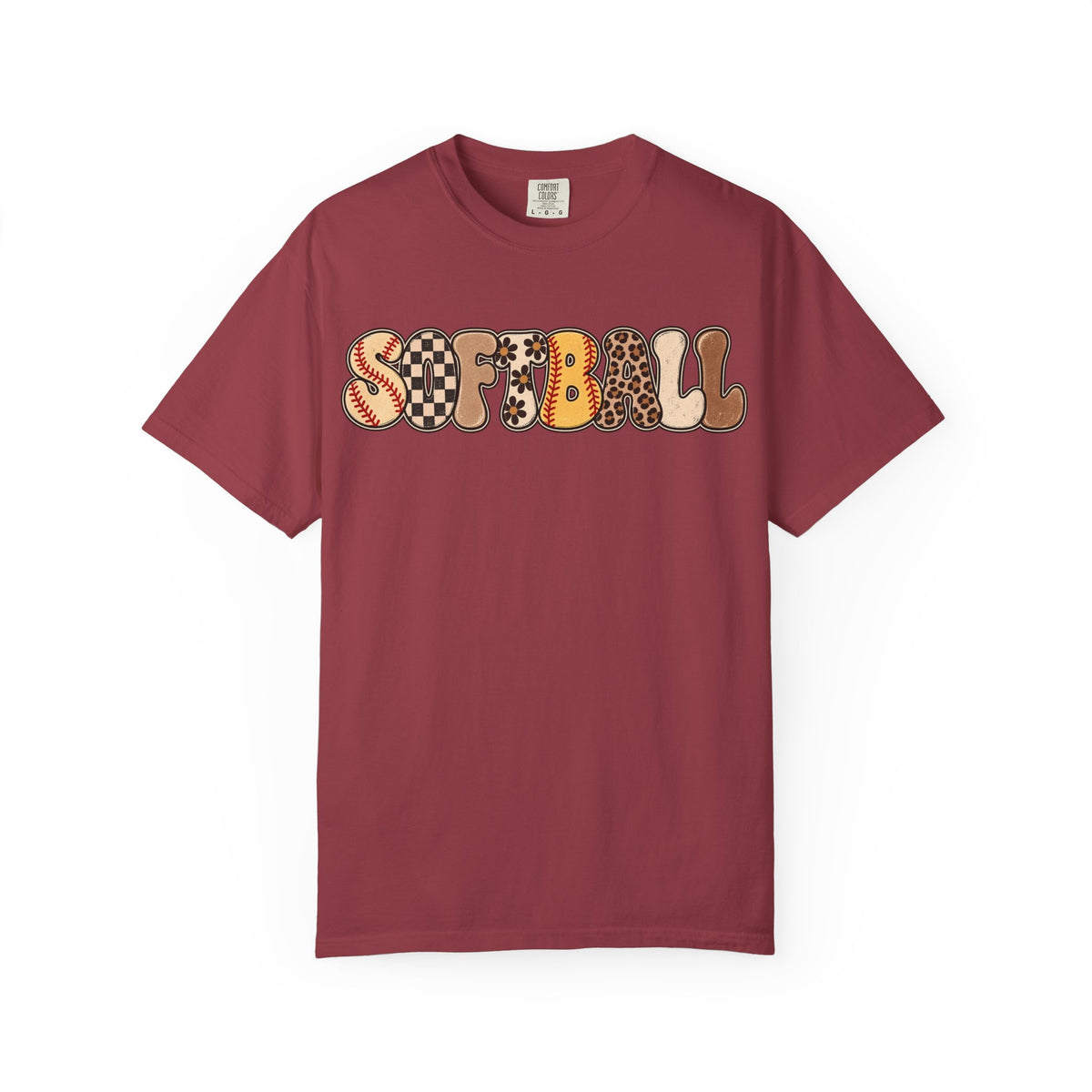 Softball Retro Graphic T-Shirt — Vintage Patterned Lettering