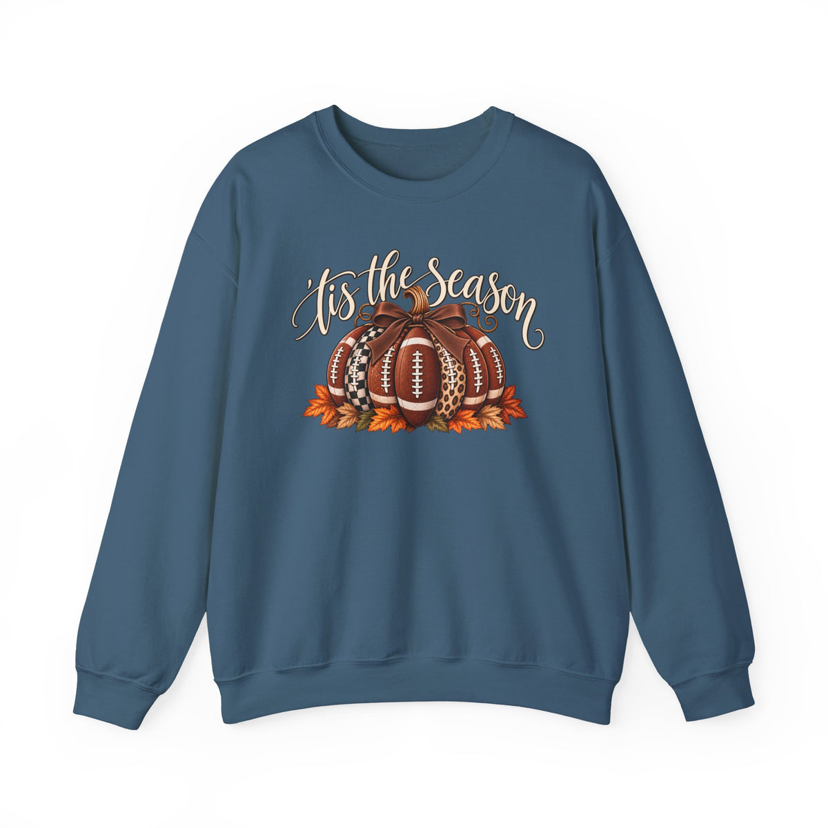 'Tis the Season Football Pumpkins Crewneck Sweatshirt