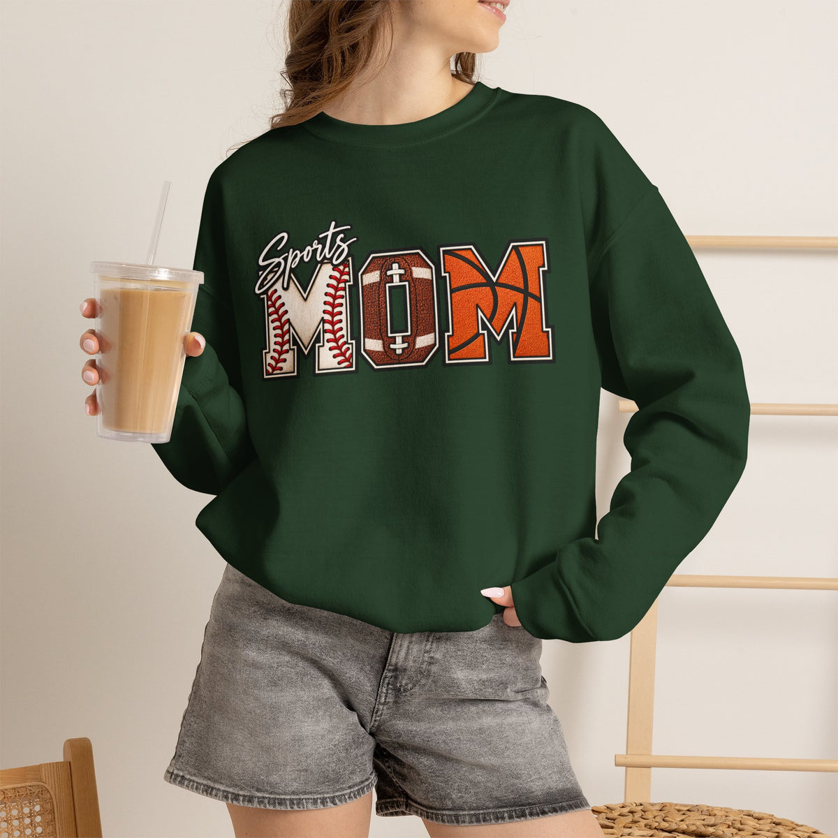 Sports Mom Crewneck Sweatshirt – Athletic Mom Graphic Pullover