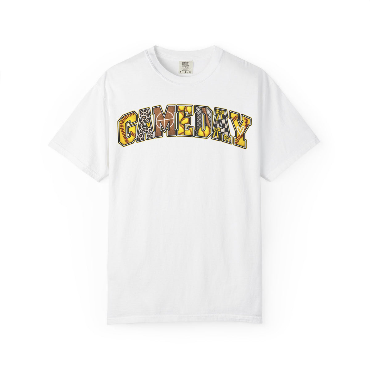 Softball Gameday Retro Patchwork T-Shirt