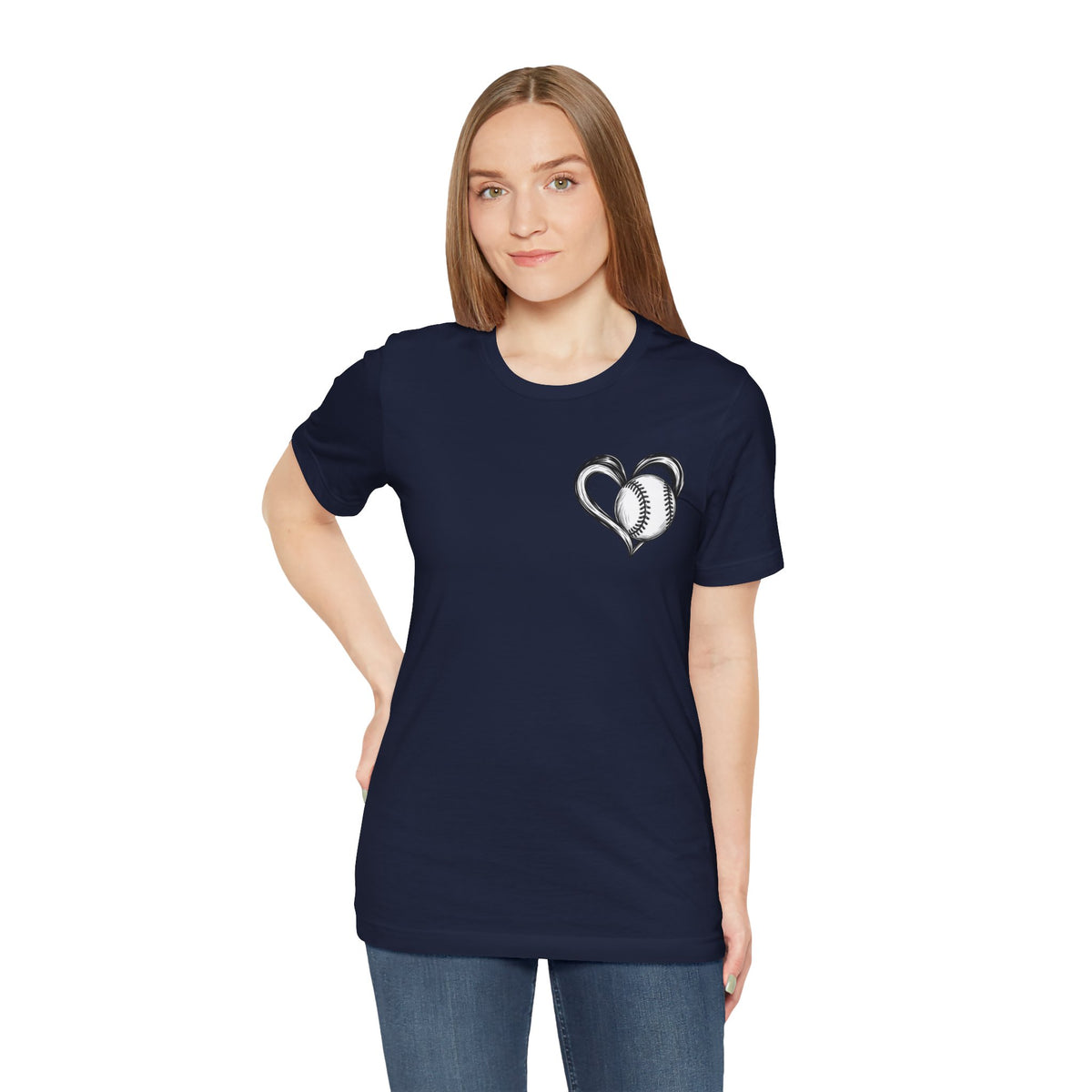 I Love Me Some Baseball T‑Shirt — Heart Baseball Graphic Tee