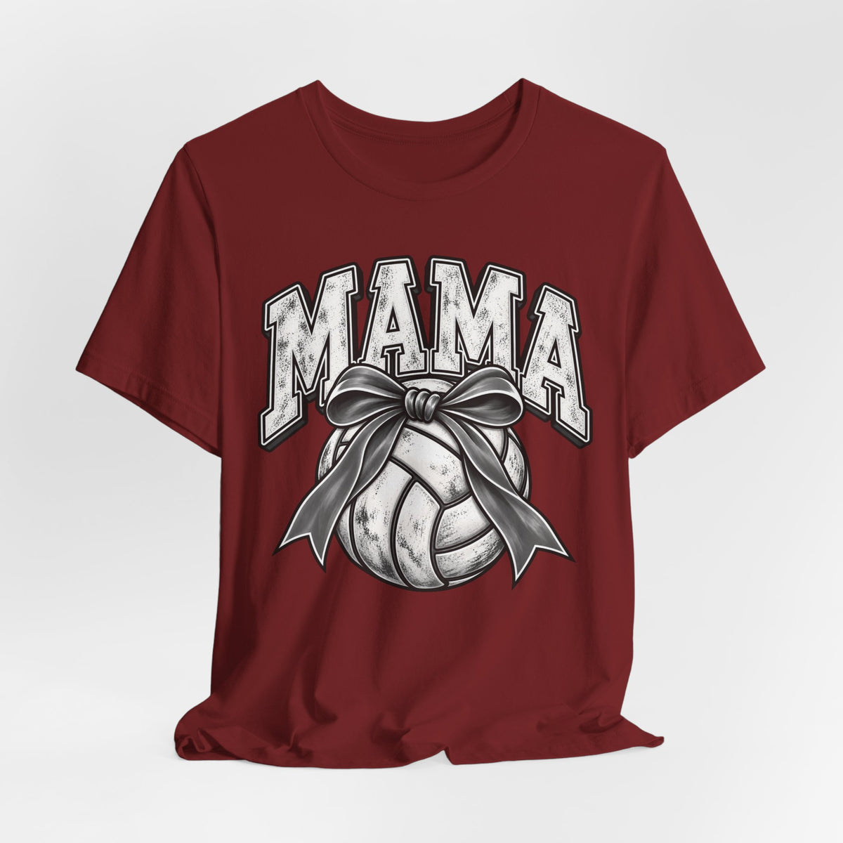 Volleyball Mama Tee — Mom Volleyball Shirt with Ribboned Ball Graphic