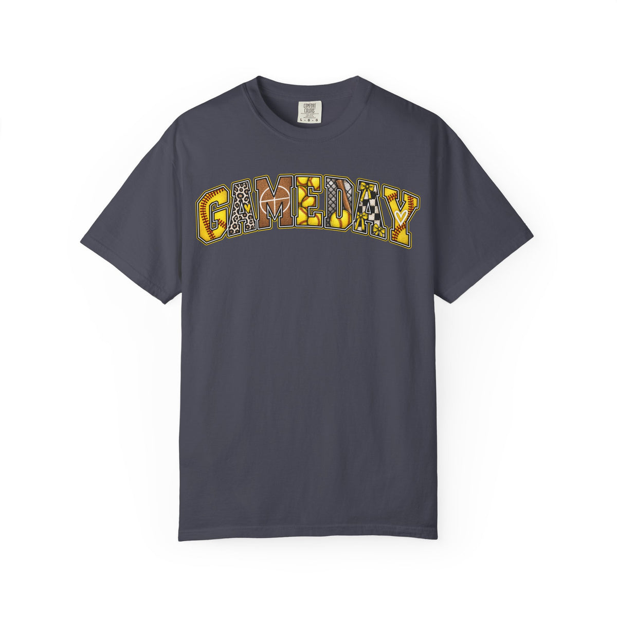 Softball Gameday Retro Patchwork T-Shirt