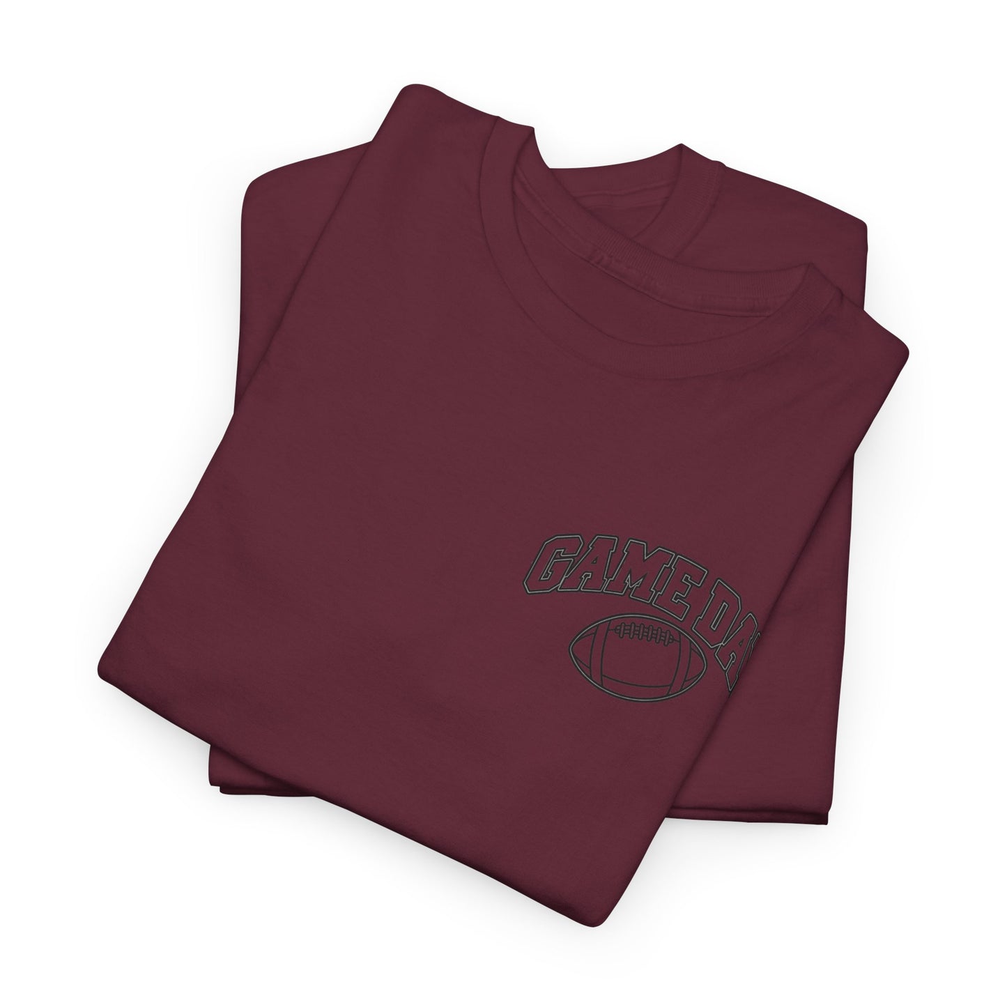 Game Day Football Tee — Minimal Chest Logo White T-Shirt