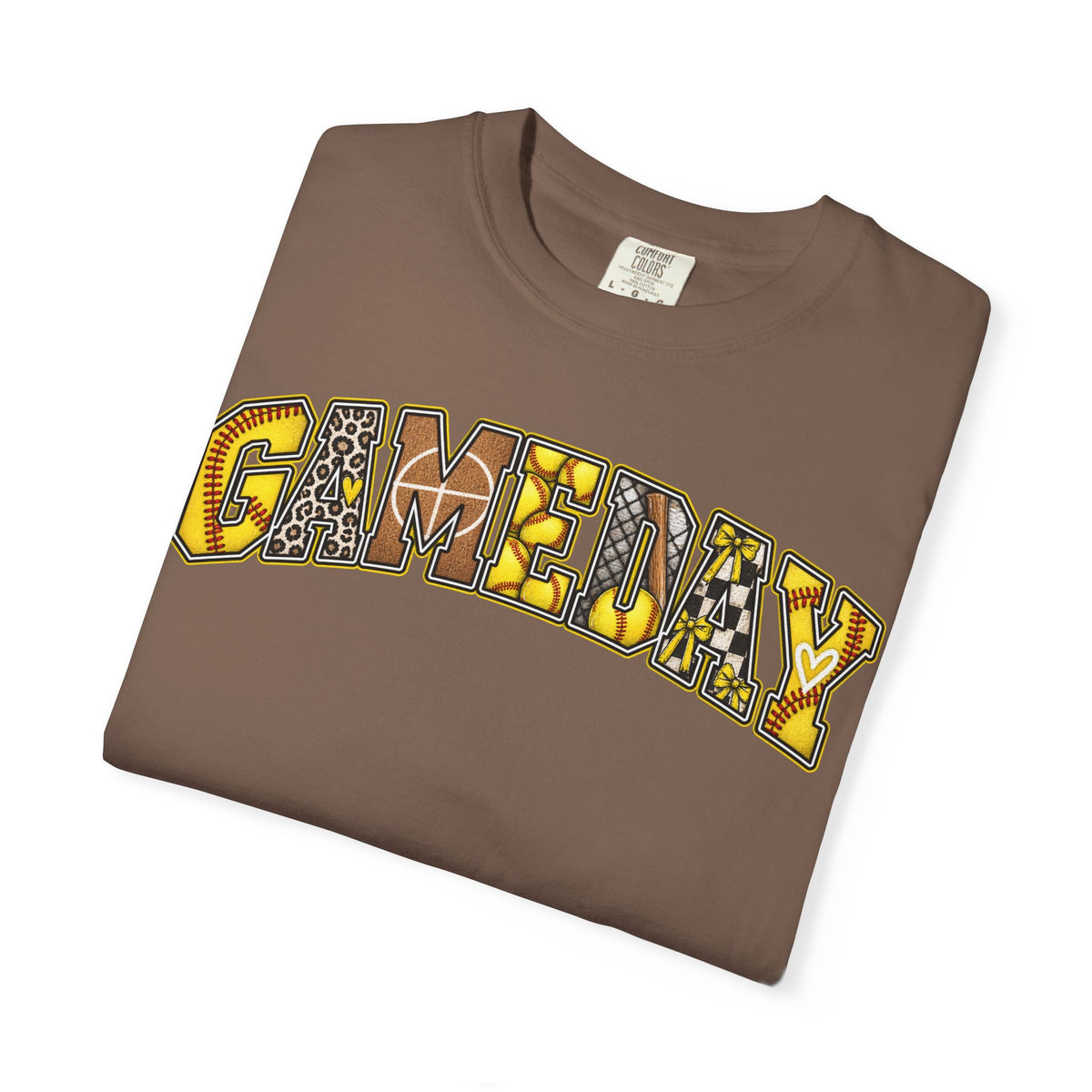Softball Gameday Retro Patchwork T-Shirt