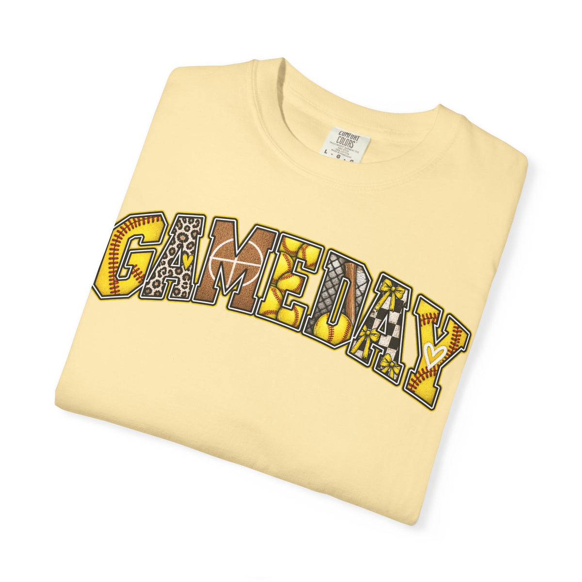Softball Gameday Retro Patchwork T-Shirt