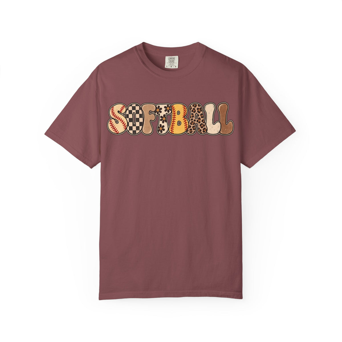 Softball Retro Graphic T-Shirt — Vintage Patterned Lettering