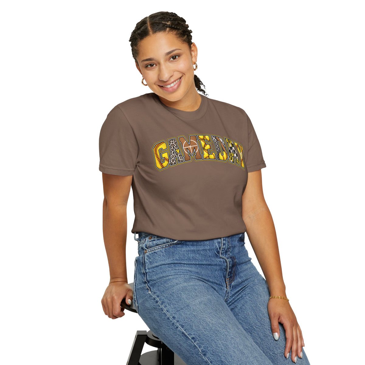 Softball Gameday Retro Patchwork T-Shirt
