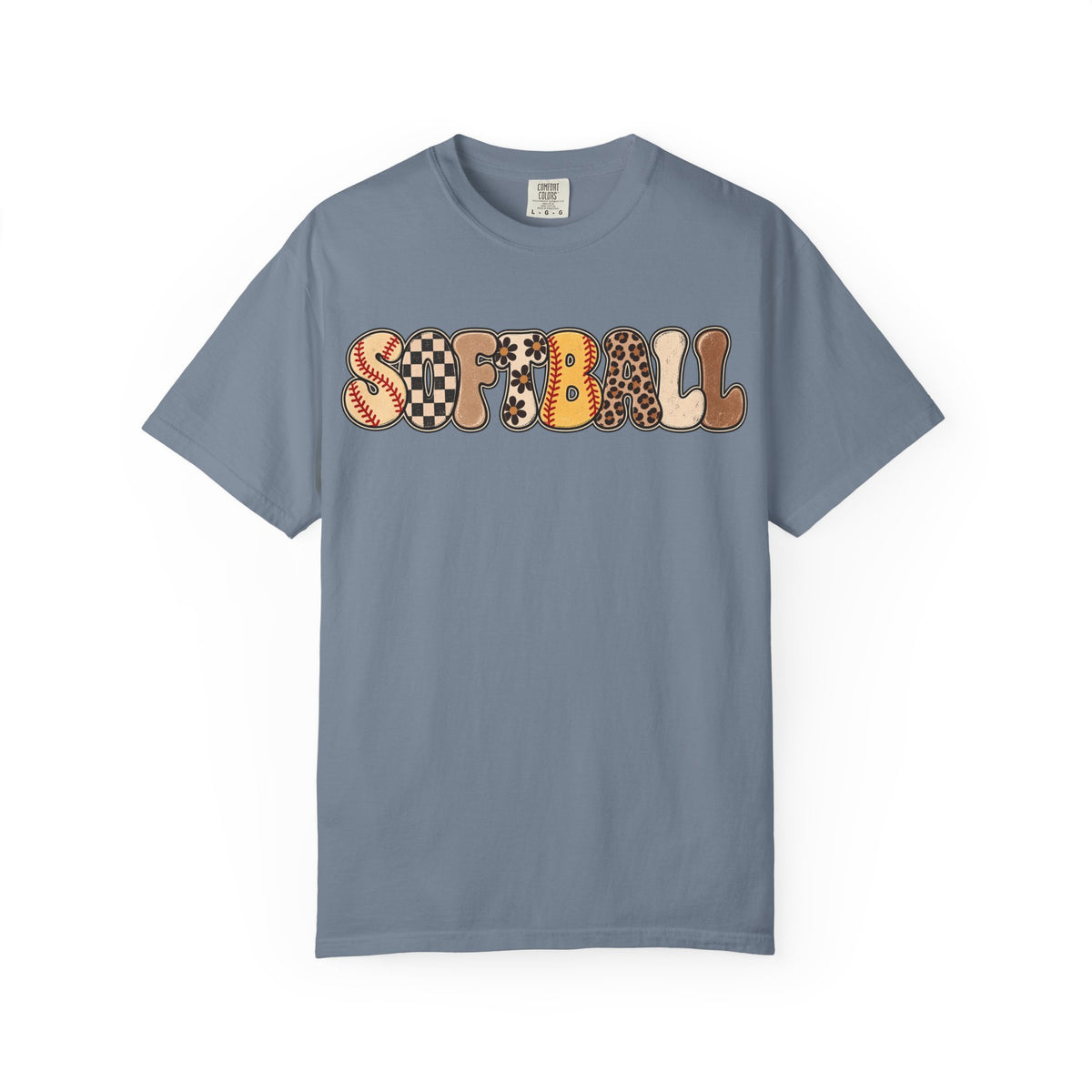 Softball Retro Graphic T-Shirt — Vintage Patterned Lettering