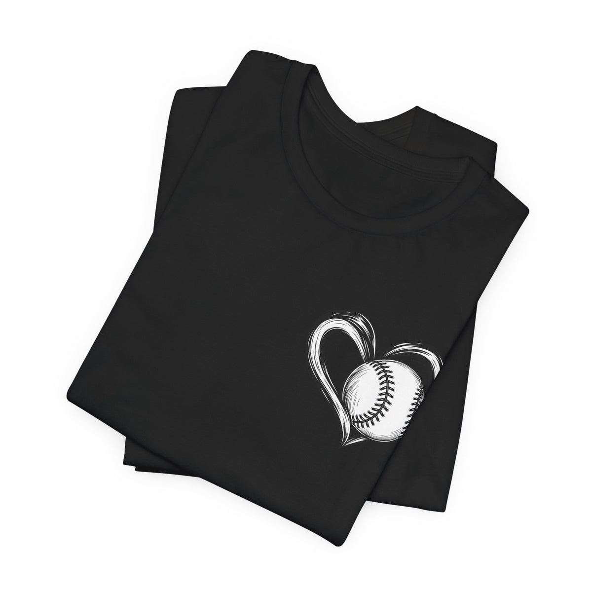 I Love Me Some Baseball T‑Shirt — Heart Baseball Graphic Tee