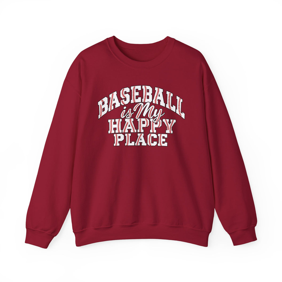 Baseball Is My Happy Place Crewneck Sweatshirt