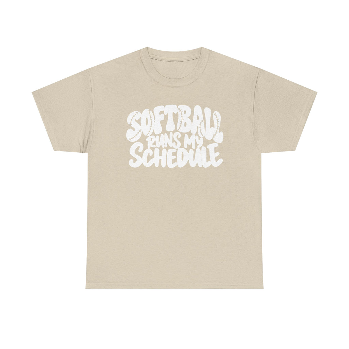 Softball Runs My Schedule T-Shirt — Women's & Girls Softball Mom/Dad Tee