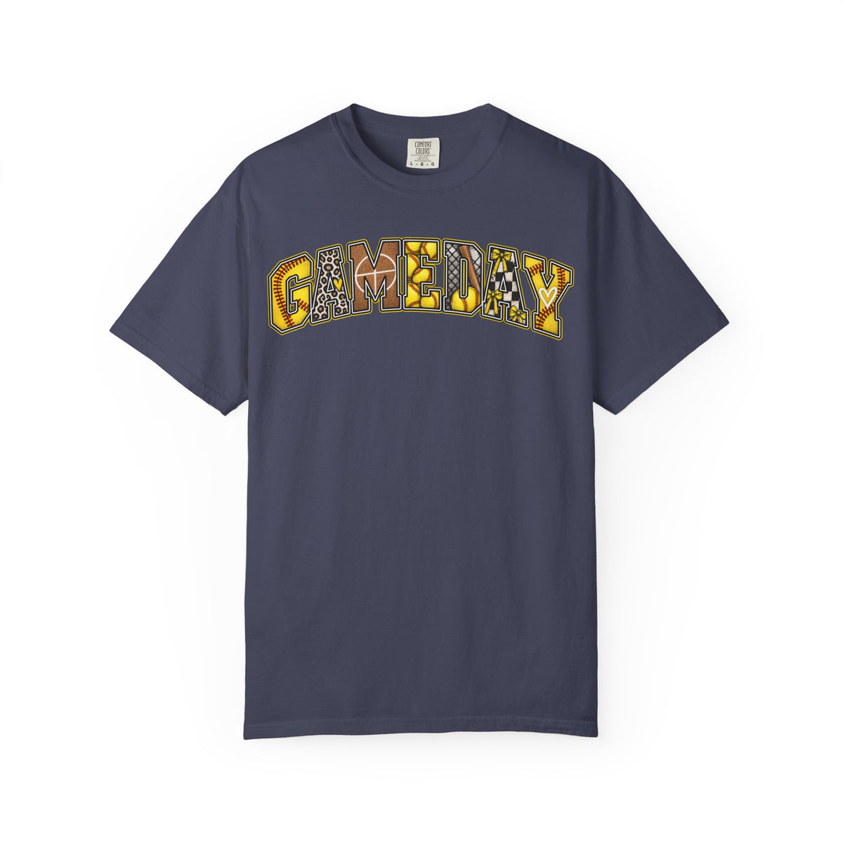 Softball Gameday Retro Patchwork T-Shirt