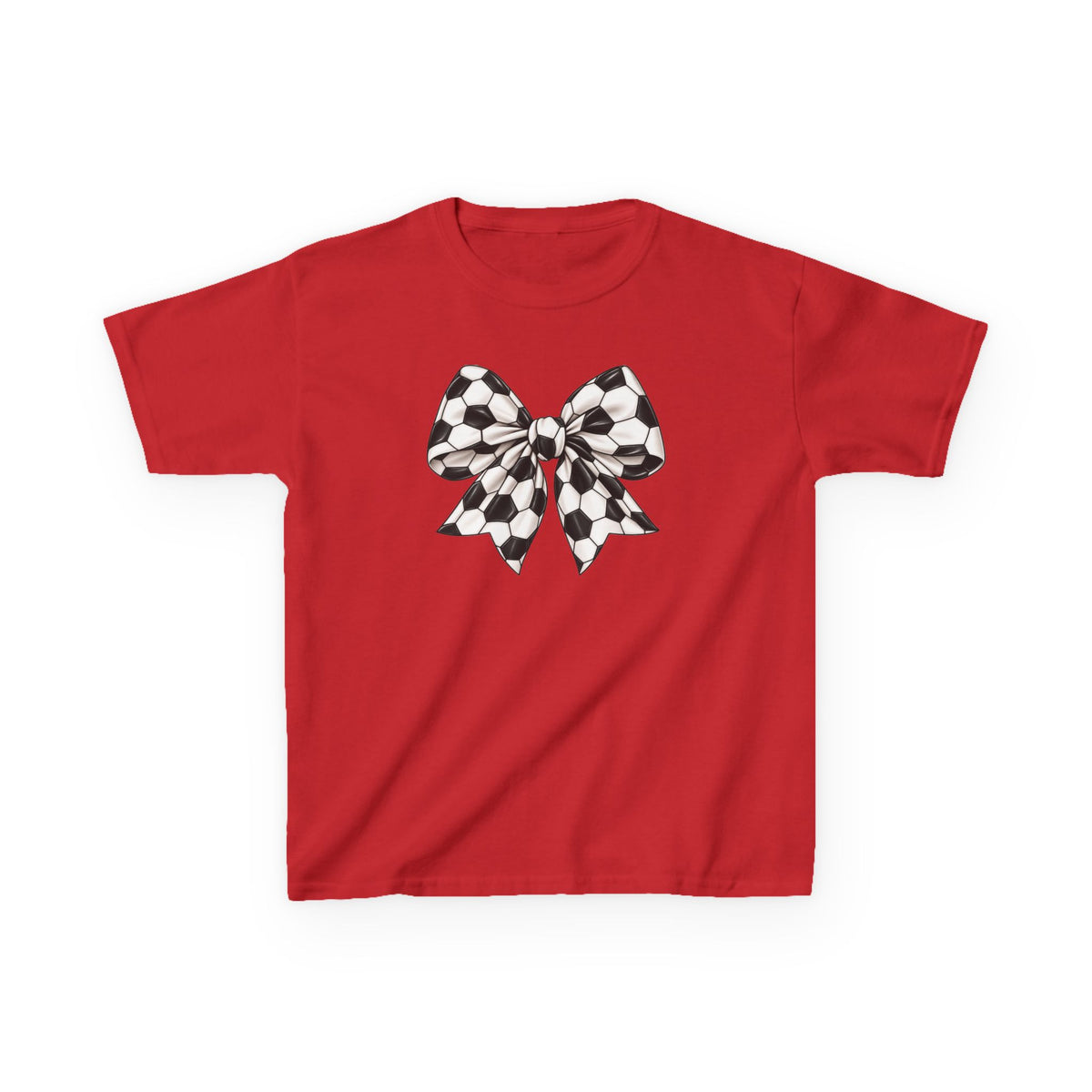 Kids Tee — Black & White Soccer Bow Graphic