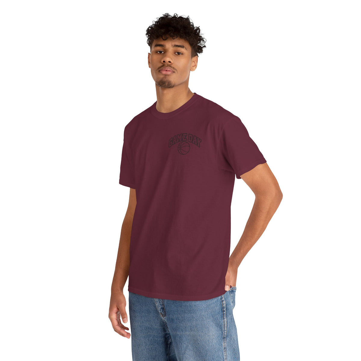 Basketball Gamer Tee — "Game Day" Graphic Chest T‑Shirt
