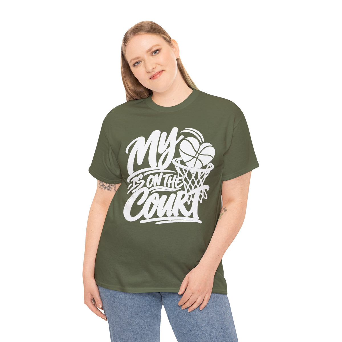 My Heart Is On The Court Basketball T-Shirt