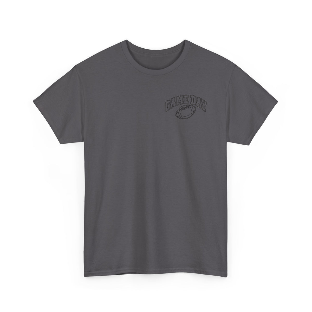 Game Day Football Tee — Minimal Chest Logo White T-Shirt
