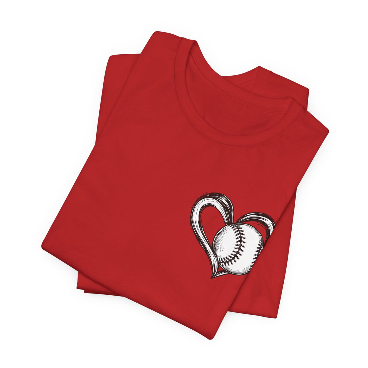 I Love Me Some Baseball T‑Shirt — Heart Baseball Graphic Tee