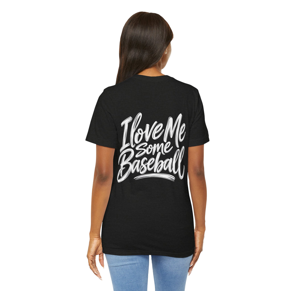 I Love Me Some Baseball T‑Shirt — Heart Baseball Graphic Tee