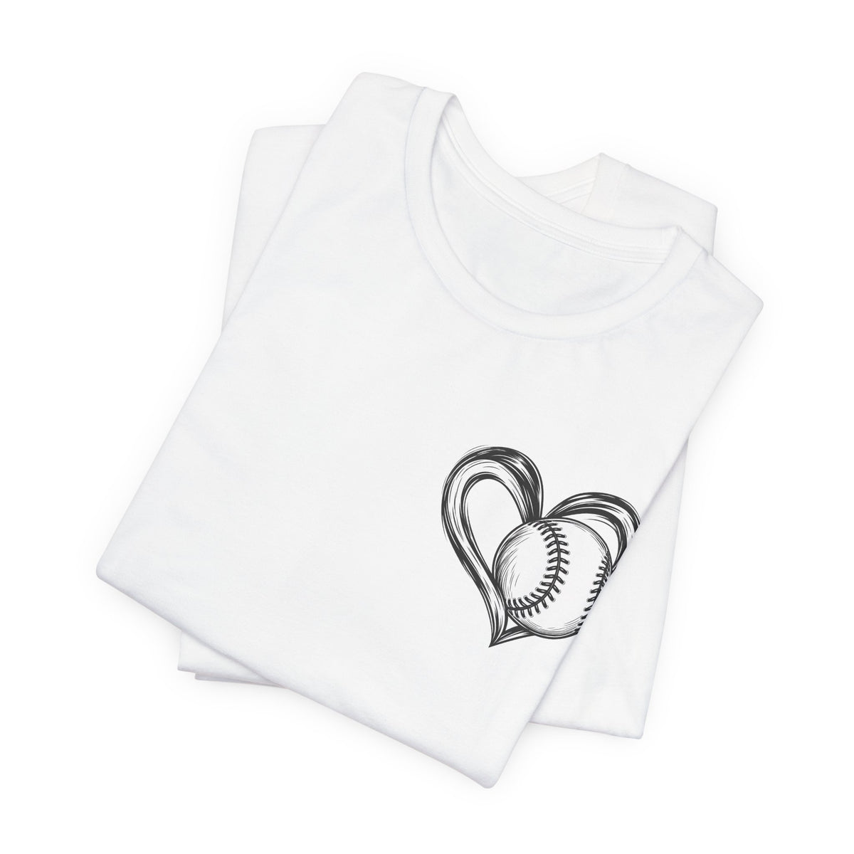 I Love Me Some Baseball T‑Shirt — Heart Baseball Graphic Tee