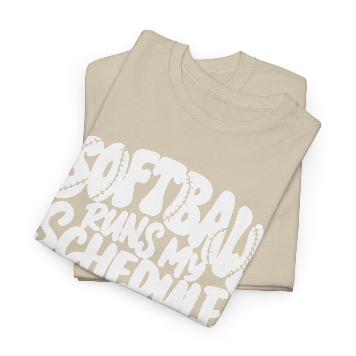 Softball Runs My Schedule T-Shirt — Women's & Girls Softball Mom/Dad Tee