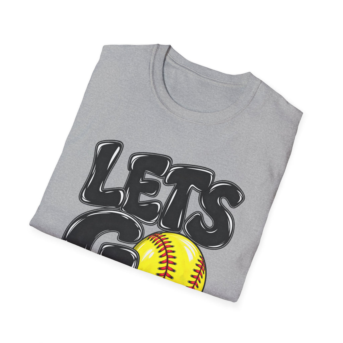 Lets Go Softball T-Shirt — "LETS GO" Graphic with Softball