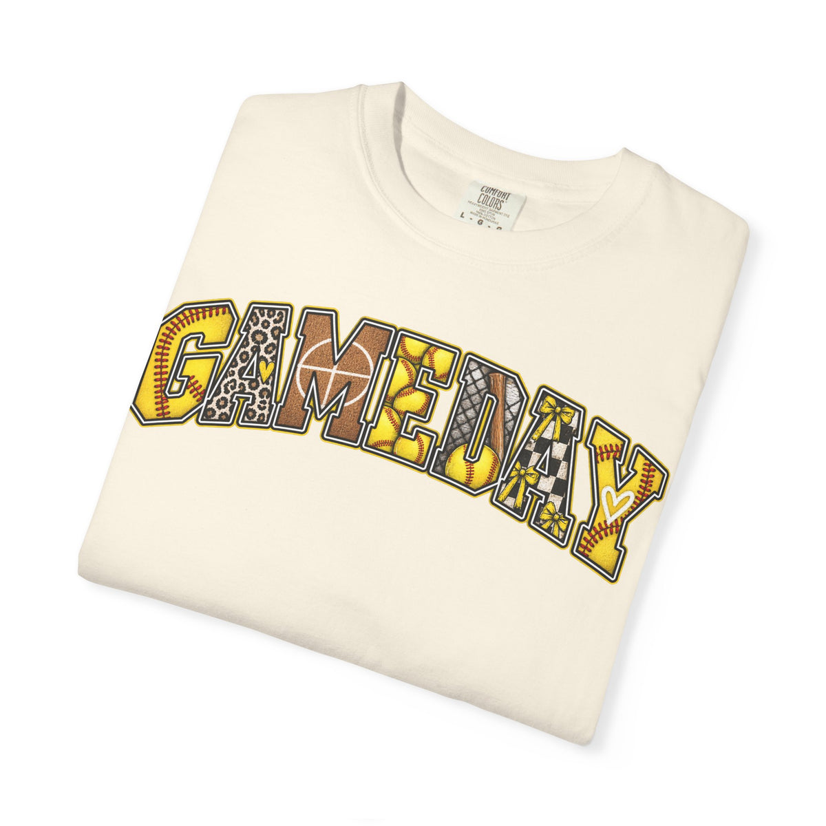 Softball Gameday Retro Patchwork T-Shirt