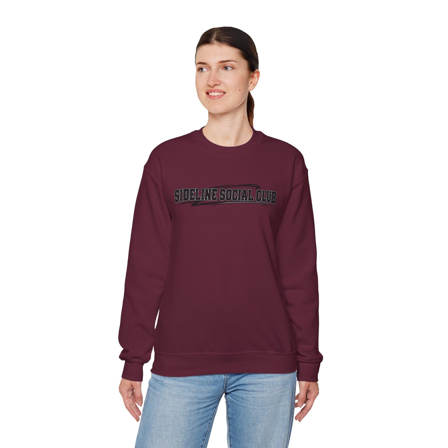 Crewneck Sweatshirt – "Sideline Social Club" Retro Athletic Graphic