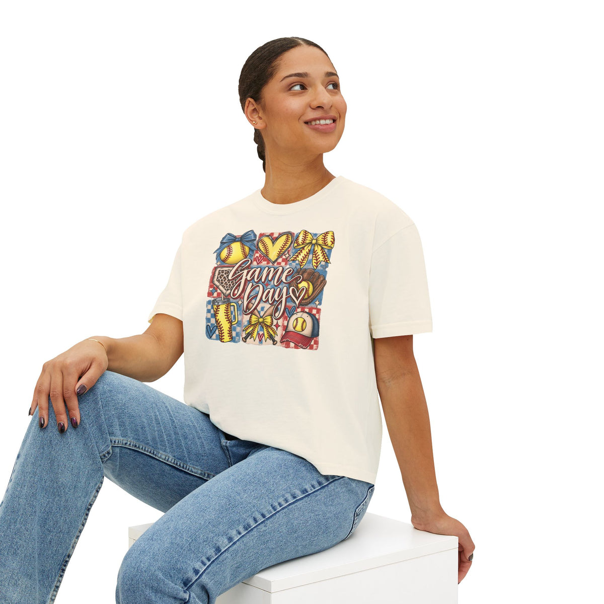Game Day Softball Women's Boxy Tee