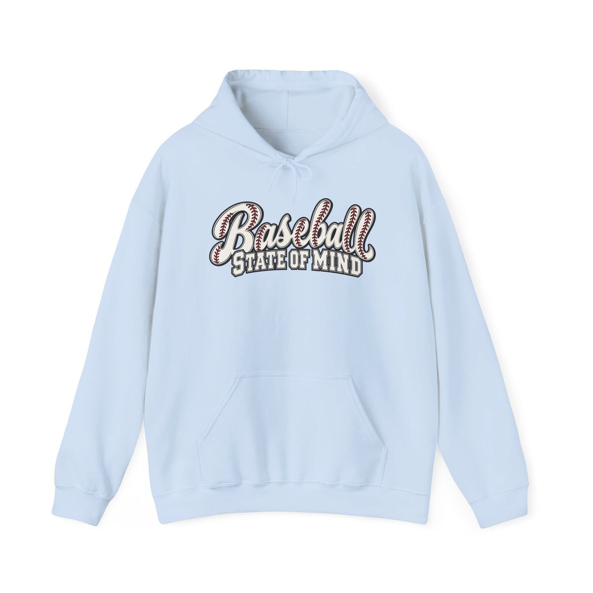 Baseball State of Mind Hoodie — Retro Script Baseball Pullover