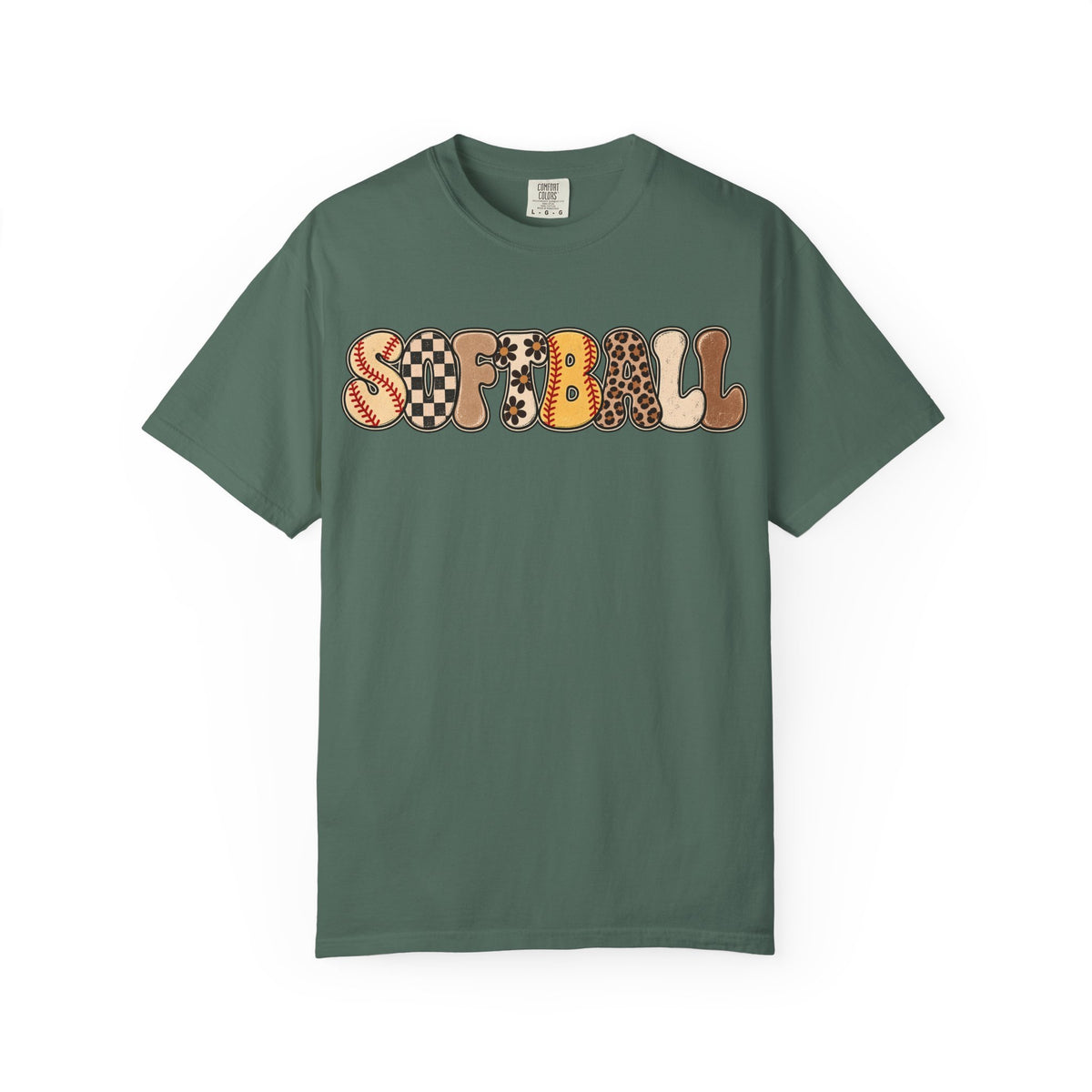 Softball Retro Graphic T-Shirt — Vintage Patterned Lettering