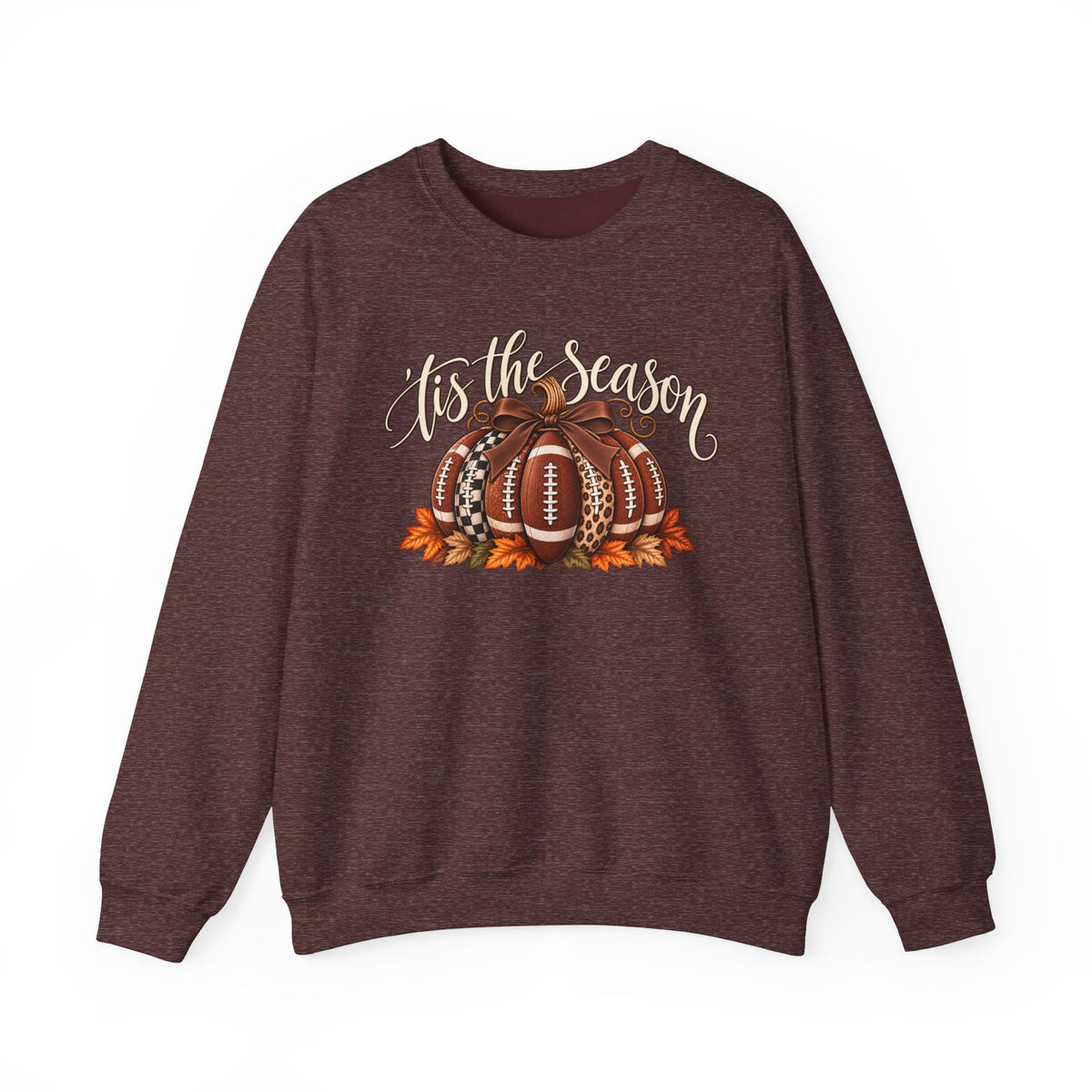 'Tis the Season Football Pumpkins Crewneck Sweatshirt