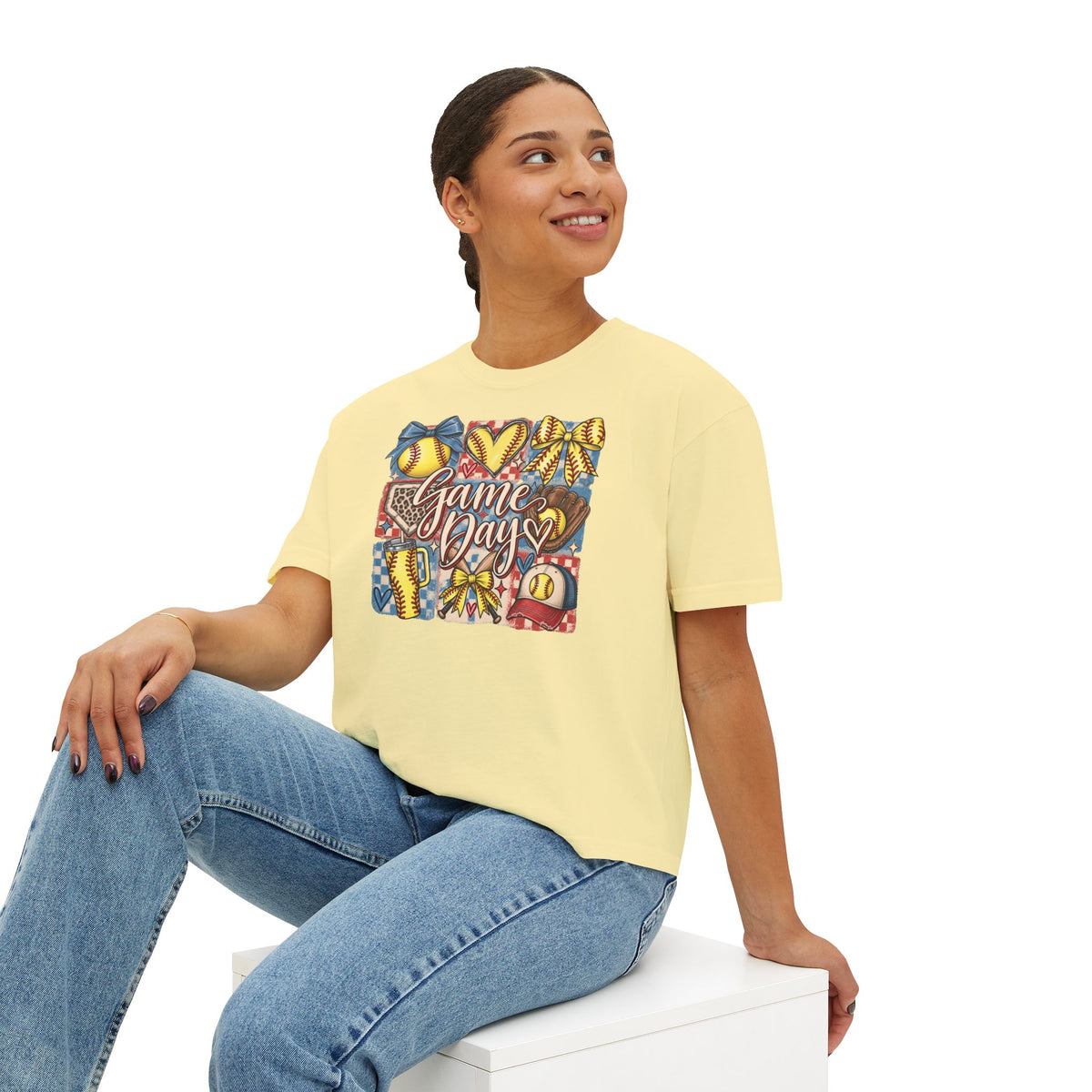 Game Day Softball Women's Boxy Tee