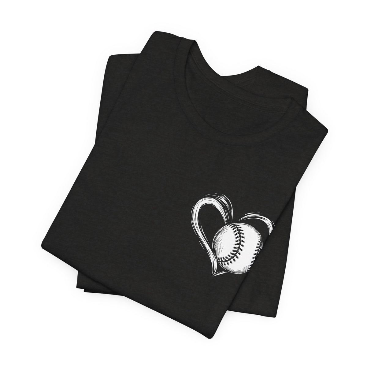 I Love Me Some Baseball T‑Shirt — Heart Baseball Graphic Tee