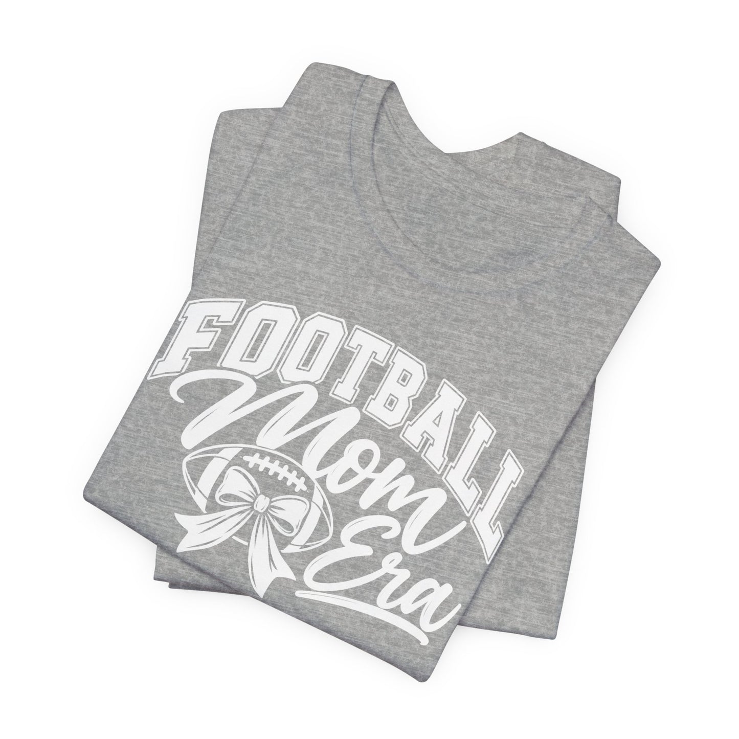 Football Mom Era T-Shirt – Cute Pink Game Day Tee with Football Ribbon