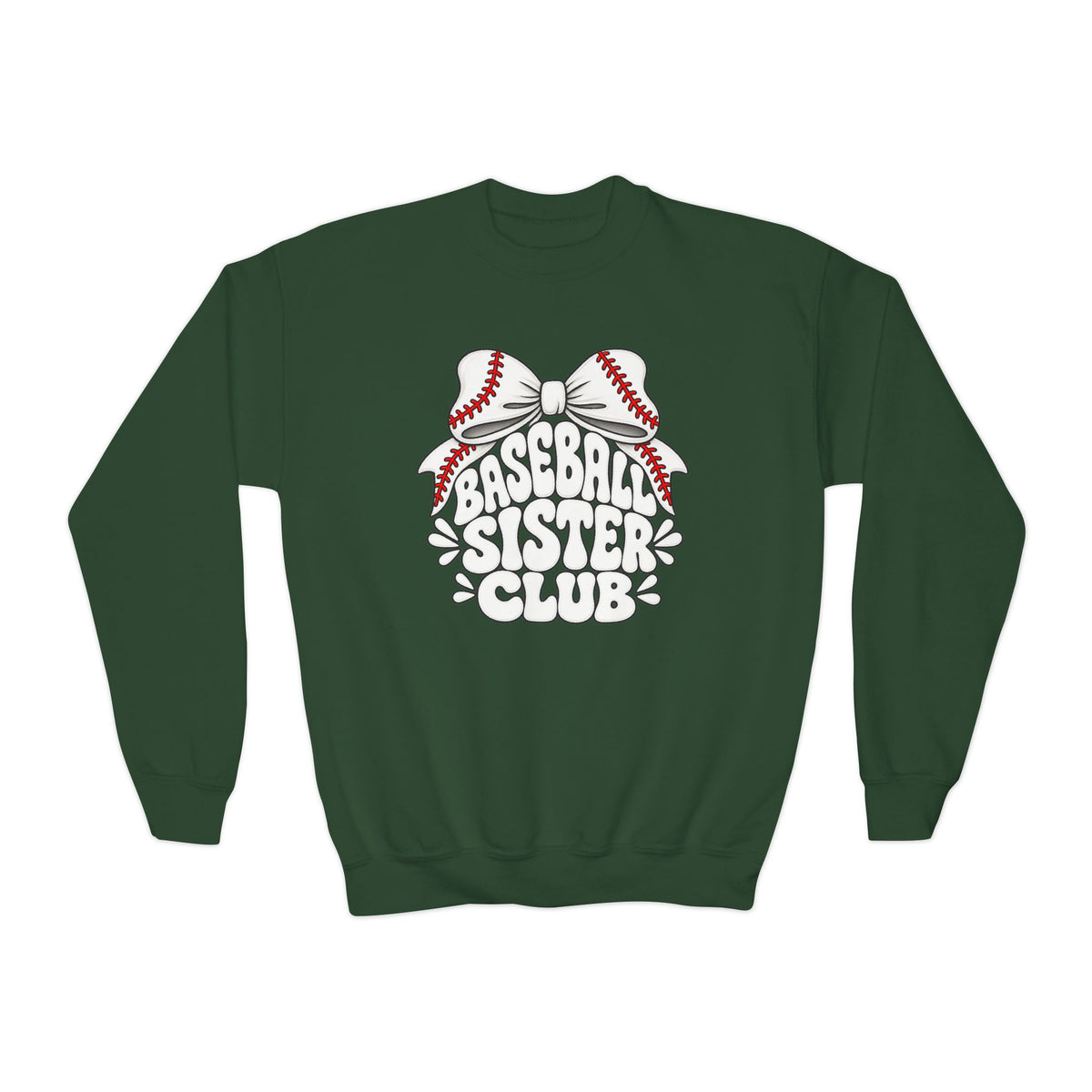 Youth Crewneck Sweatshirt — "Baseball Sister Club" Graphic