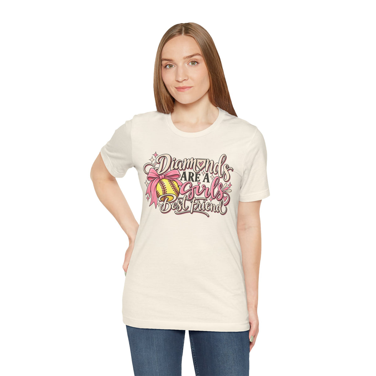 Diamonds Are a Girl's Best Friend Softball Graphic Tee
