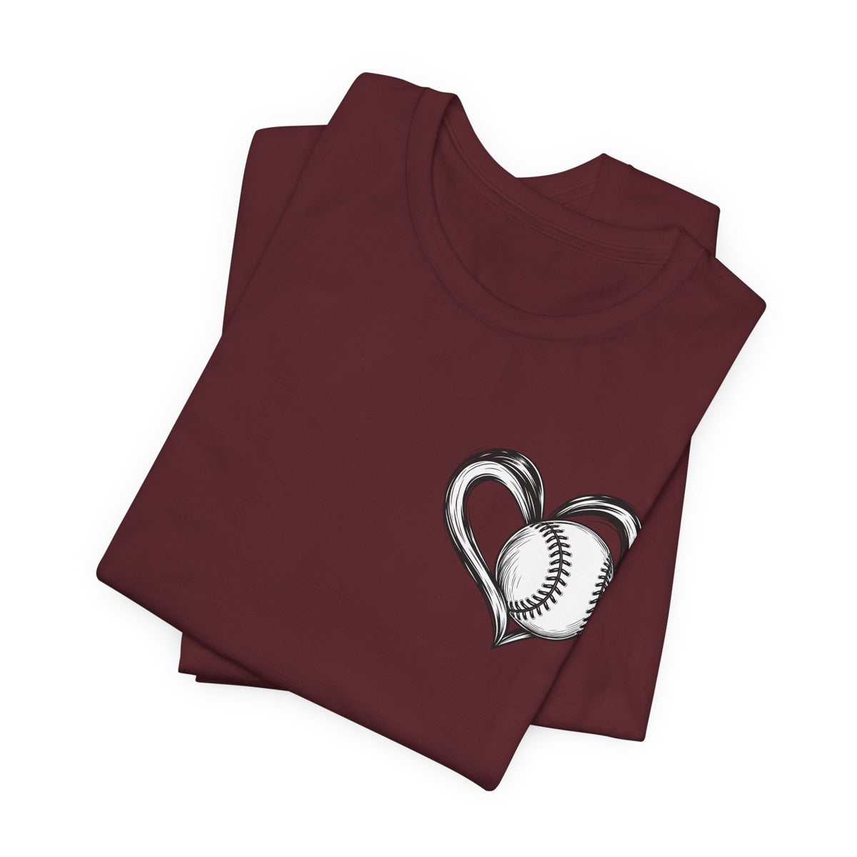 I Love Me Some Baseball T‑Shirt — Heart Baseball Graphic Tee