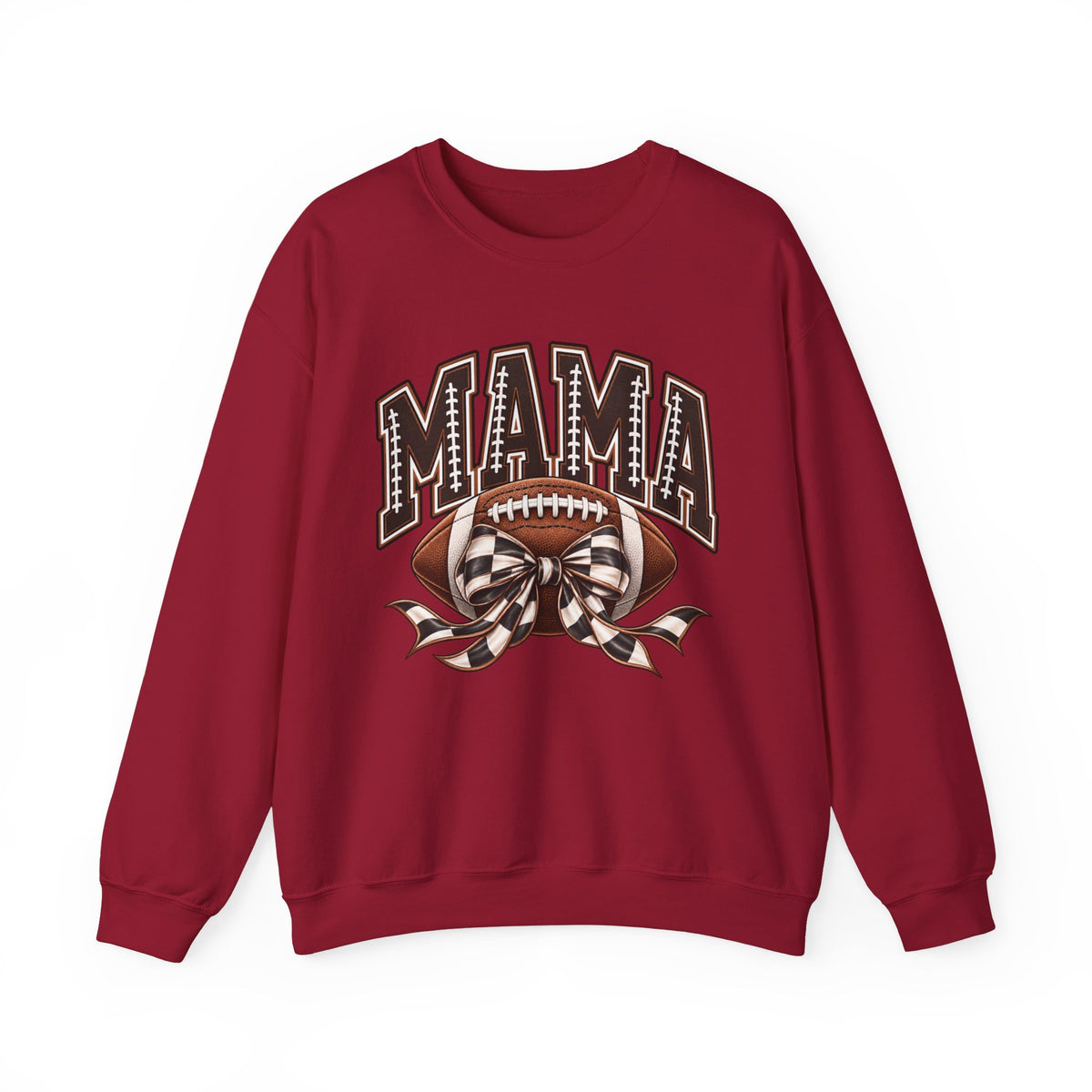 Mama Football Crewneck Sweatshirt — Vintage Gridiron Mom Graphic