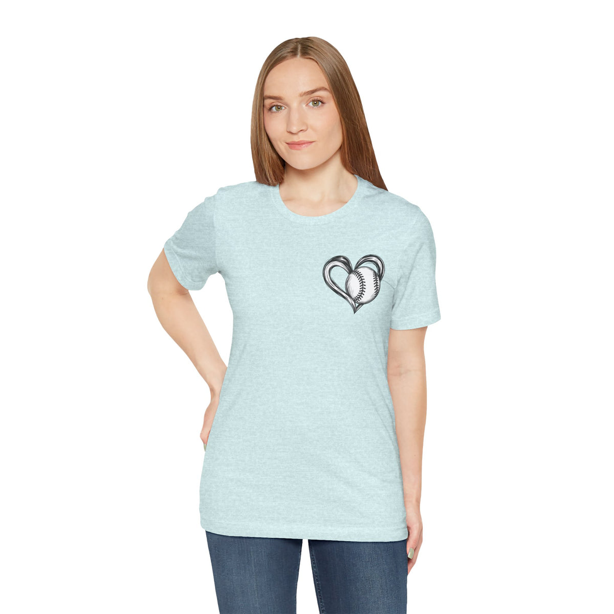 I Love Me Some Baseball T‑Shirt — Heart Baseball Graphic Tee