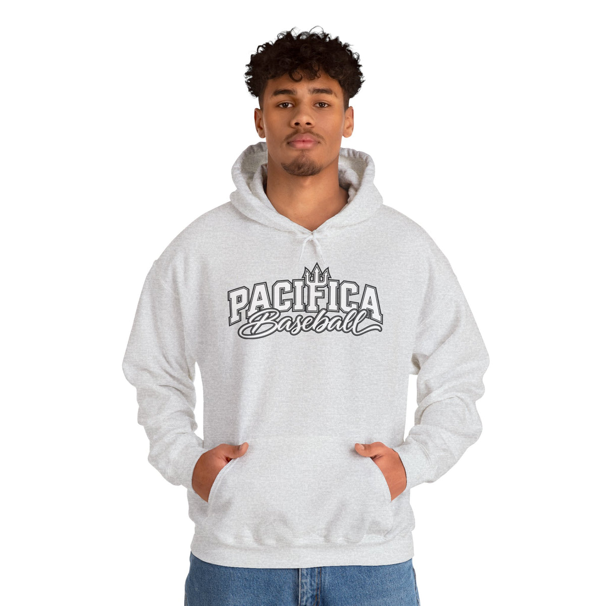 Pacifica Baseball Hoodie — Vintage Script Team Logo Sweatshirt