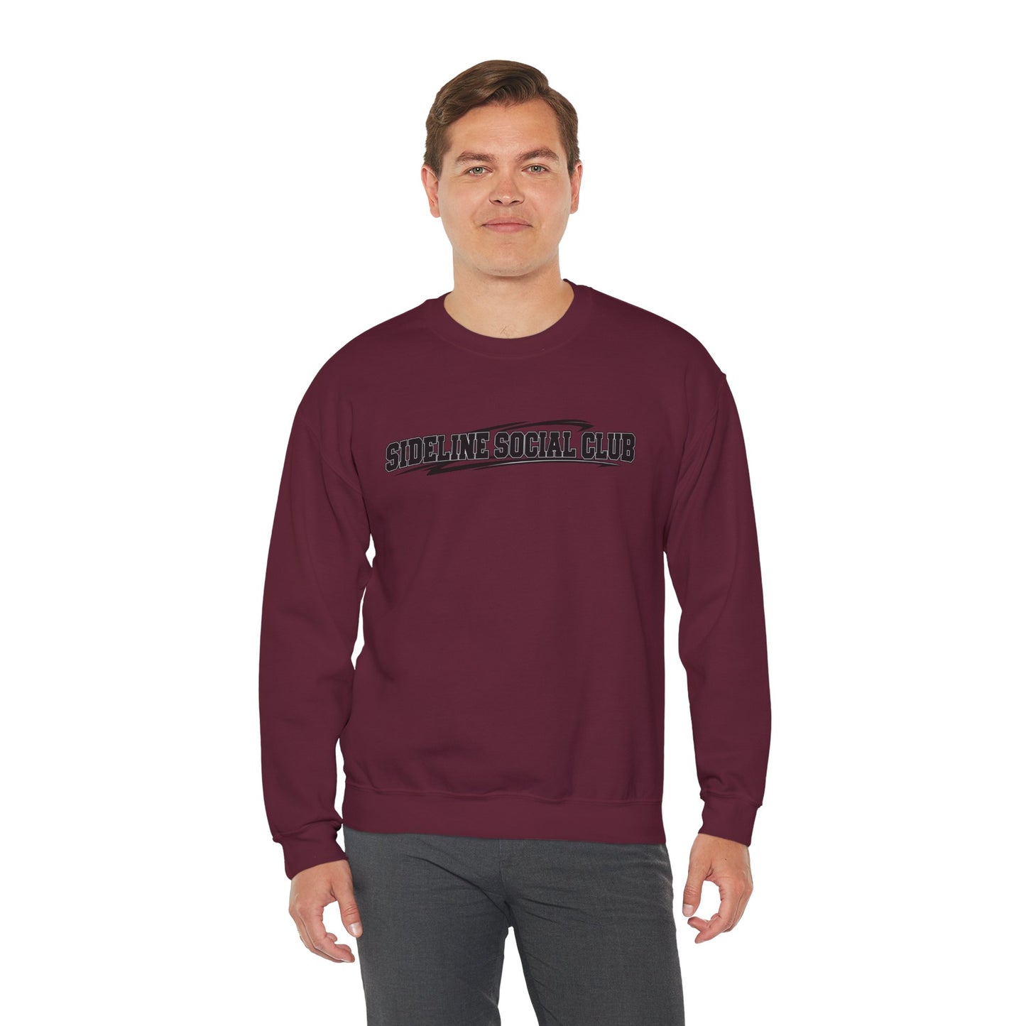 Crewneck Sweatshirt – "Sideline Social Club" Retro Athletic Graphic