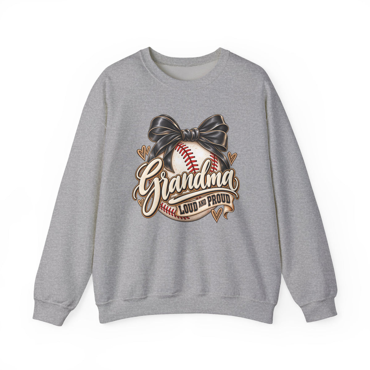 Grandma Loud and Proud Baseball Sweatshirt — Bow Softball Mom Gift