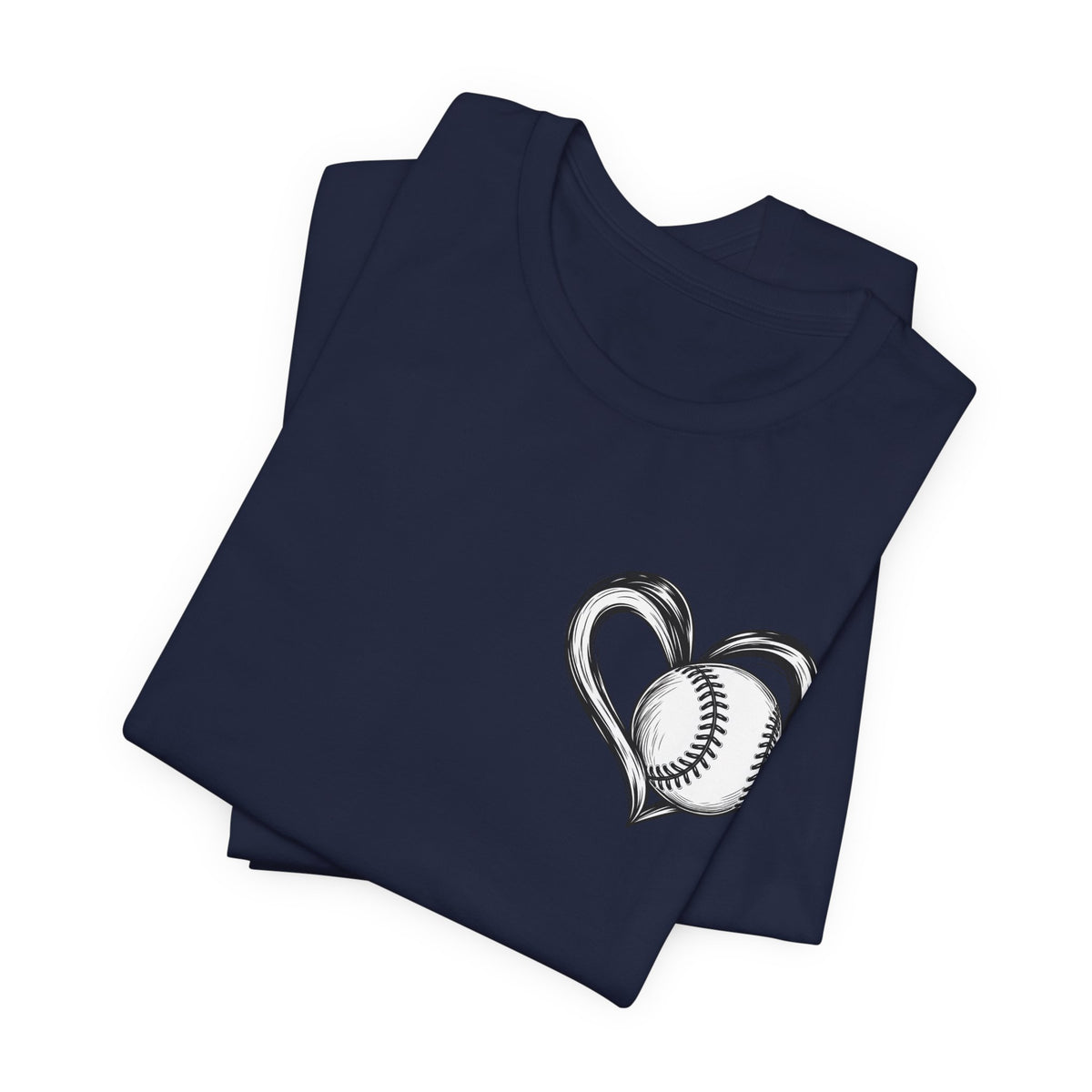 I Love Me Some Baseball T‑Shirt — Heart Baseball Graphic Tee
